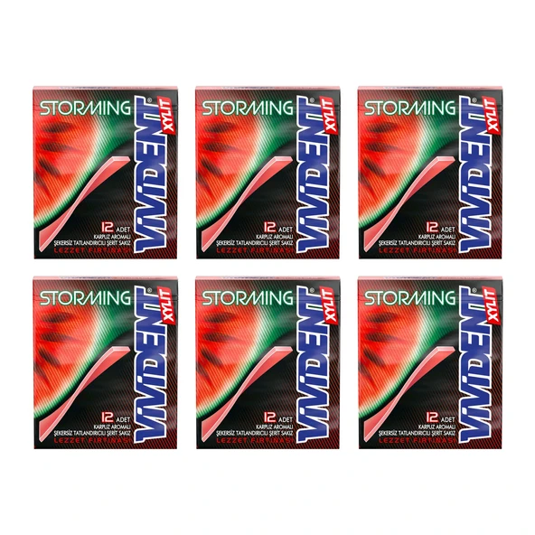Vivident Storming Sakız Karpuz 33 gr x 6 Adet