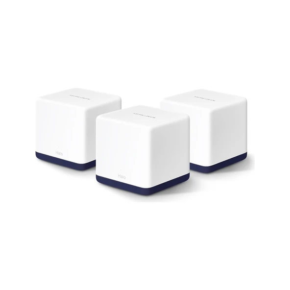 Mercusys Halo H50G(3-pack), AC1900Mbps, Dual-Band, Gigabit Portları, 100'e Kadar Cihaz Bağlanabilir, 550 m²'ye Kadar Kapsama, Akıllı Bağlantı, Mobil Uygulama ile Kolay Kurulum, Wi-Fi 5 Mesh Sistemi