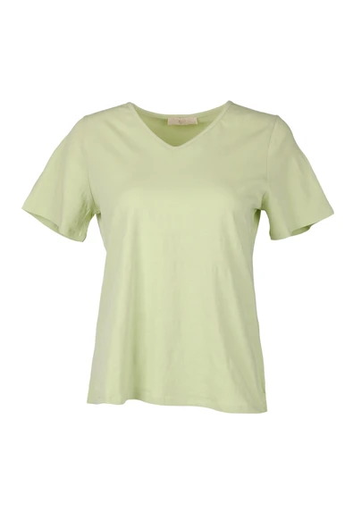 Vedi-bb Oversize V Yaka Kadın T-Shirt - Minimalist Stil - 6