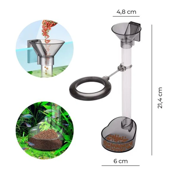 Akvaryum Yemleme Tüpü 21-37,6 Cm Ayarlı