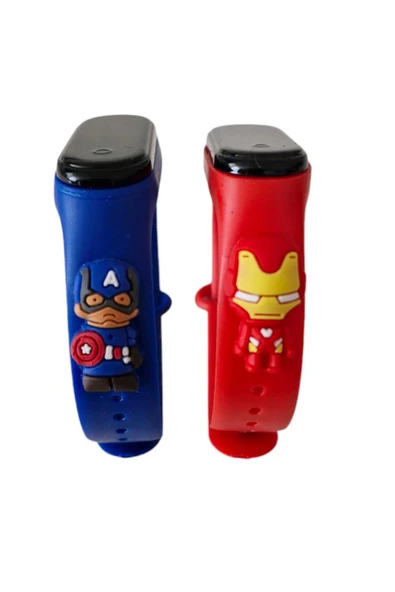 İNDİRİMDURAĞI Figürlü Dokunmatik Dijital Çocuk Saati 2 Lİ SET - 2