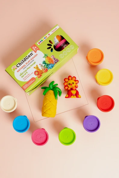 Doğal Oyun Hamuru - Mini-Cup- 8'li Set (8x65gr) - 6