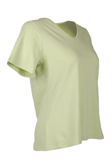 Vedi-bb Oversize V Yaka Kadın T-Shirt - Minimalist Stil