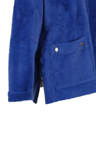 Vedi-bb Oversize Peluş Kapüşonlu Kadın Ceket - Rahat ve Şık - 5