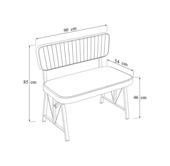Hayat 70x110 Beyaz Mutfak Masası, Mutfak Masası Takımı, Yemek Masası, 2 Sandalye 1 Bench - Antrasit - 4