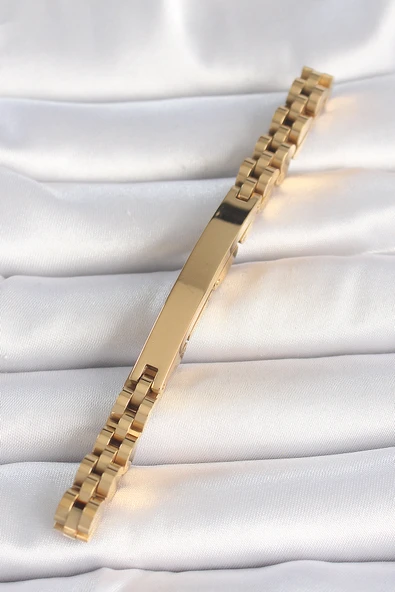 316L Çelik Gold Renk Zincir Künye Model Erkek Bileklik - TJ-EB3716 - 2