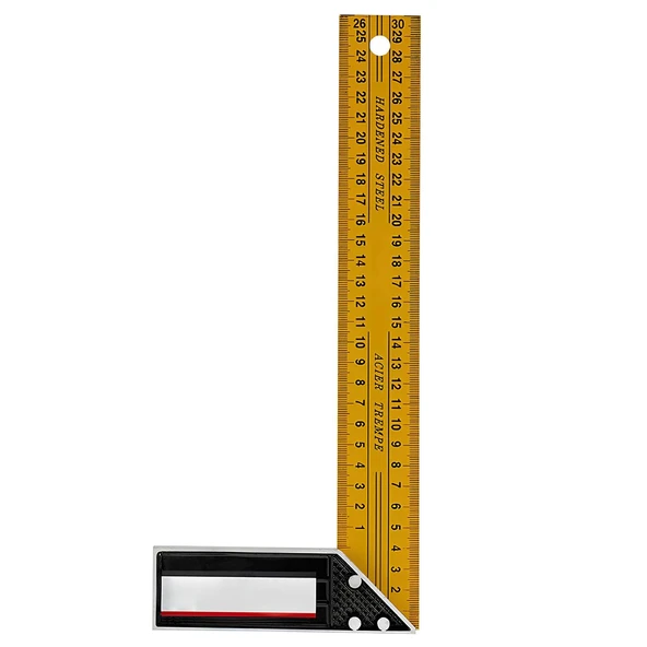 Alüminyum Marangoz L Gönye Sarı Gönye Cetvel Kaynak Kaynakçı Marangoz Gönyesi 300 mm - 5