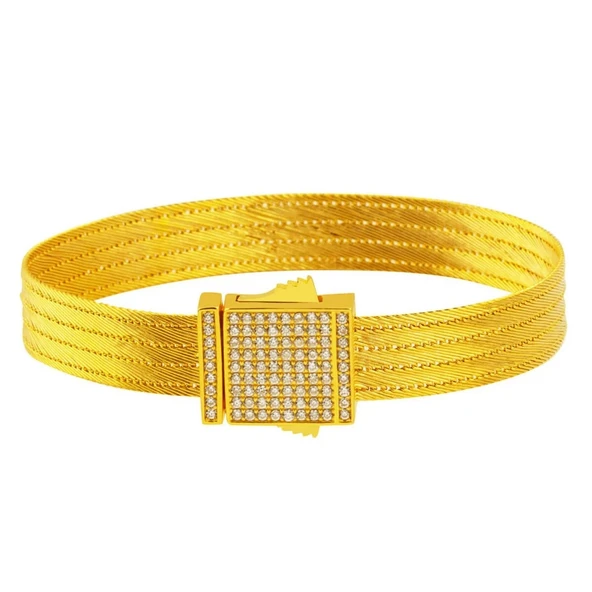 5 Sıra Taşlı Tokalı 22 Ayar Trabzon Hasır Bileklik BIL6641