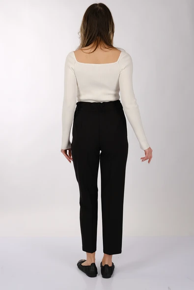 Modiva Minimalist Yüksek Bel Crop Pantolon - Günlük & İş - 5