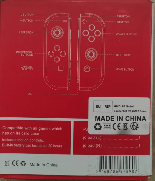 Nintendo Switch Joycon Controller Oyun Konsolu Kumandası Pastel Pembe Switch Joy-con - 3