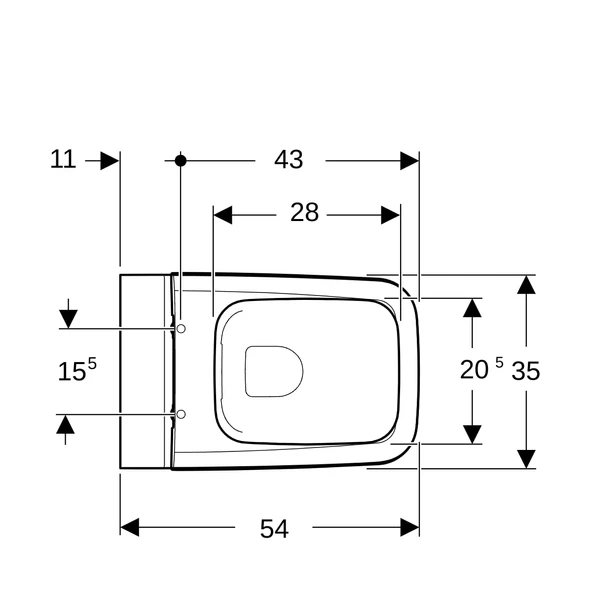 Geberit iCon Square Rimfree Asma Klozet,Kapak Rezervuar Stop Valf Kumanda Paneli Dahil - Resim 5