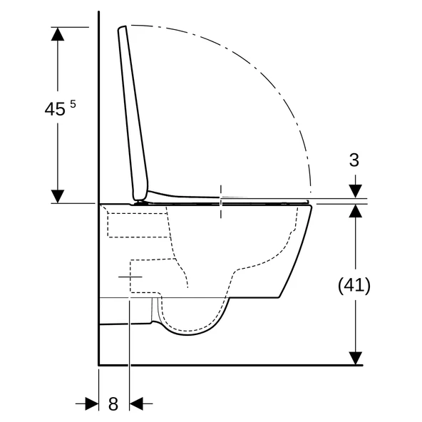 Geberit iCon Square Rimfree Asma Klozet,Kapak Rezervuar Stop Valf Kumanda Paneli Dahil - Resim 6