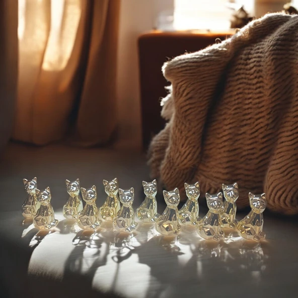 kırılmaz polyester, kedi  figürlü biblo - Resim 3