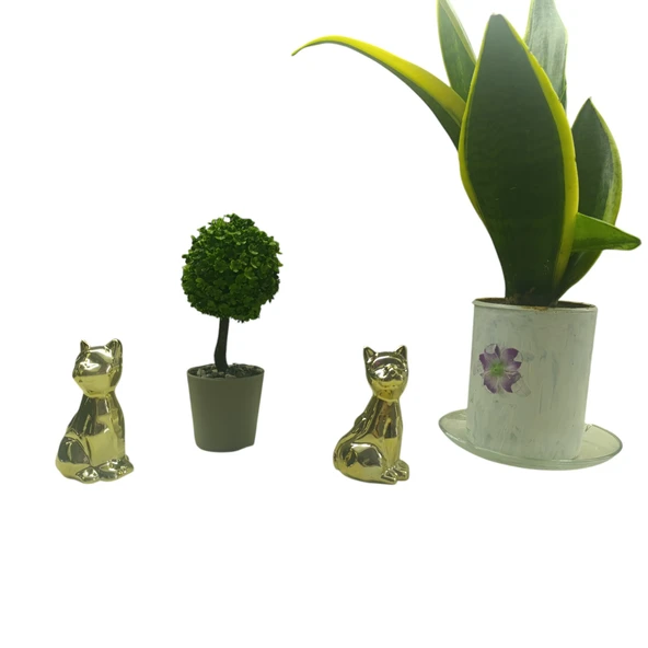 kırılmaz polyester, kedi  figürlü biblo - Resim 8