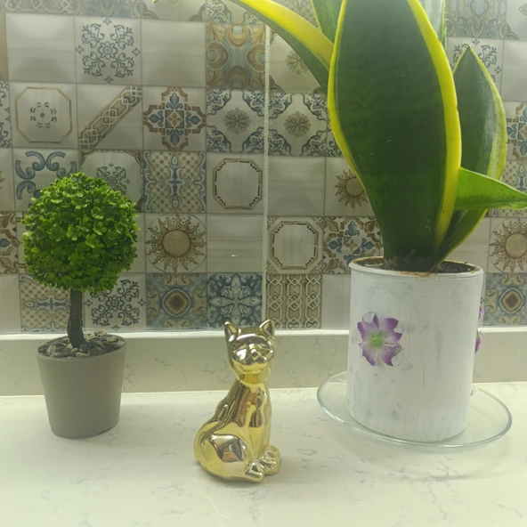 kırılmaz polyester, kedi  figürlü biblo - Resim 5