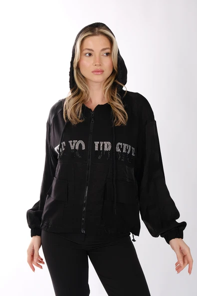 Ysatis Oversize Kapüşonlu Minimalist Kadın Ceket - Günlük Kullanım - 8