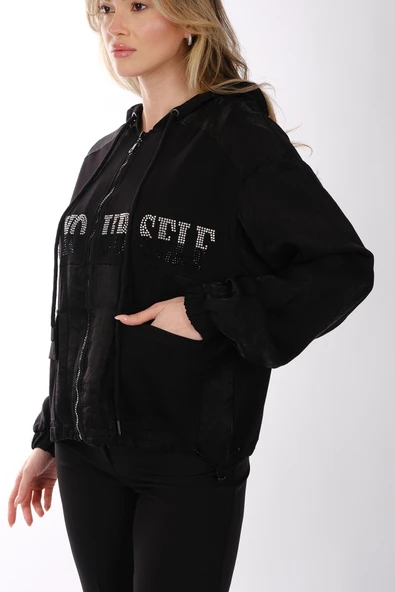 Ysatis Oversize Kapüşonlu Minimalist Kadın Ceket - Günlük Kullanım - 6