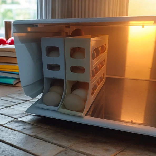 25 li Plastik buzdolabı yumurta düzenleme saklama rafı - Resim 8