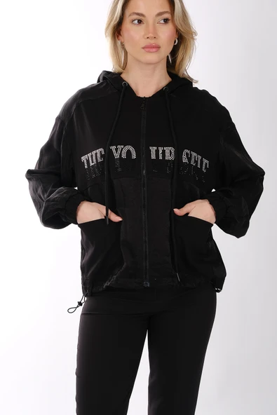 Ysatis Oversize Kapüşonlu Minimalist Kadın Ceket - Günlük Kullanım