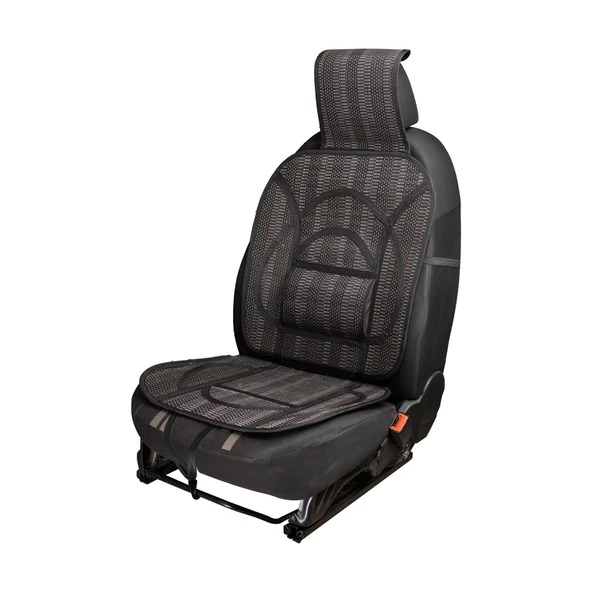 Oto Hasır Bambu Minder Ön Gri İkili Takım Bel Destekli Terletmez WF-1811-BK