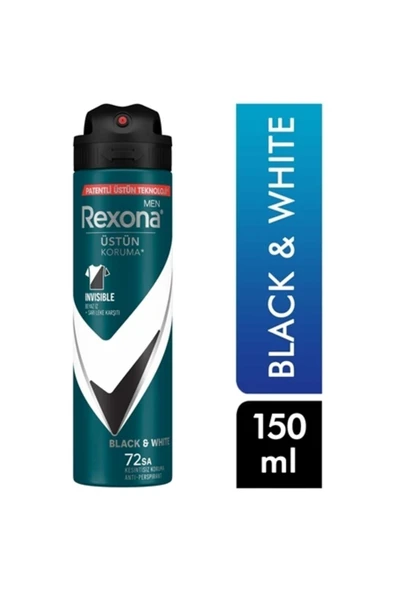 Rexona Men Üstün Koruma Invisible On Black White Sprey Deodorant 150 ml