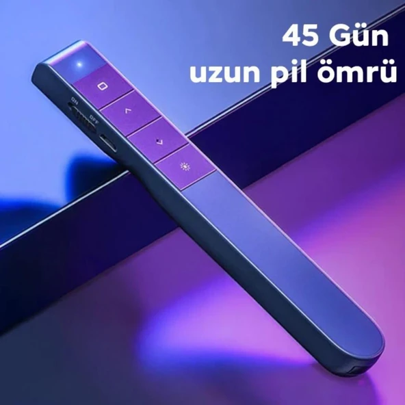 Polham 500mAh Şarj Edilebilir Profesyonel Lazerli Sunum Kumandası, Toplantı, Eğitim, Seminer Sunum Kumandası - 2