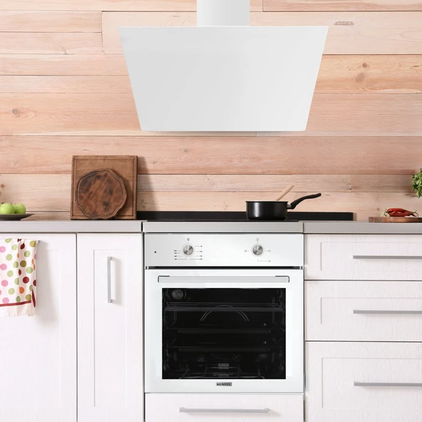 Kumtel Home Basic Beyaz Cam Ankastre Set - 5