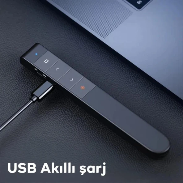 Polham 500mAh Şarj Edilebilir Profesyonel Lazerli Sunum Kumandası, Toplantı, Eğitim, Seminer Sunum Kumandası - 5