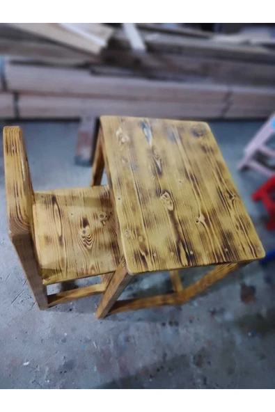 GÜLEN MARKET Masa ve tabure takımı Ahşap El yapımı