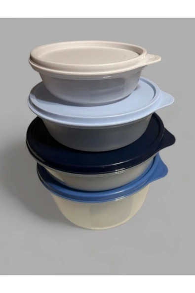 eksarbutik Tupperware Şeffaf Saklama Kabı Seti - 4 Farklı Boy (300ml - 630ml - 850ml - 1.9L)