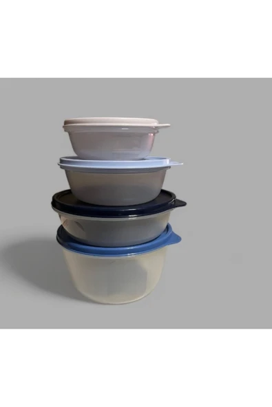 eksarbutik Tupperware Şeffaf Saklama Kabı Seti - 4 Farklı Boy (300ml - 630ml - 850ml - 1.9L) - 2