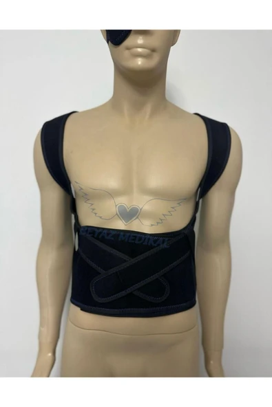 BEYAZ MEDİKAL Balenli Dik Duruş Korsesi  Sırt Bel Korsesi Kadın Erkek Kamburluk Önleyici Duruş Düzeltici - 4