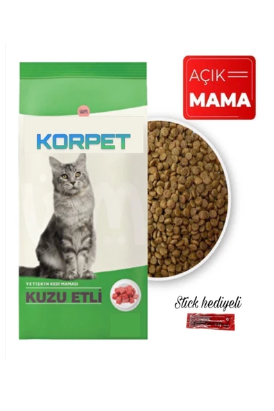 KorPet Kedi Kuru Maması Yetişkin Kuzu Etli 50gr