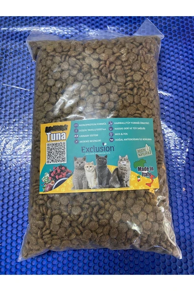 Exclusion Ton Balıklı Düşük Tahıllı Yetişkin Kedi Maması 1kg (Made in İTALY) - 2