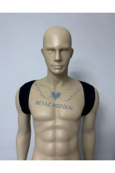BEYAZ MEDİKAL Yeni Nesil Dik Duruş Korsesi Kamburluk Önleyici Korse Unisex Siyah