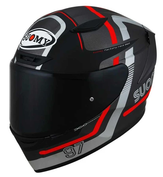 SUOMY TRACK-1 KASK NINETY SEVEN GUN METAL-RED - 5