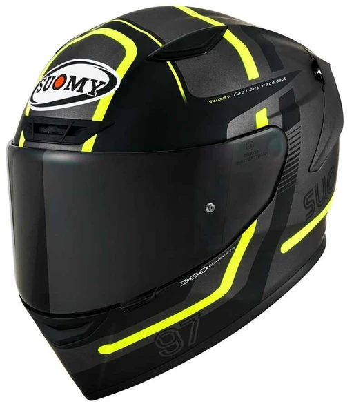 SUOMY TRACK-1 KASK NINETY SEVEN GUN METAL-YELLOW - 5