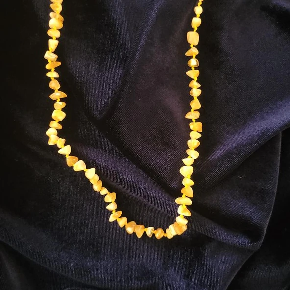 Kehribar Kolye Taş Kesim Gerçek Sertifikalı - Resim 5