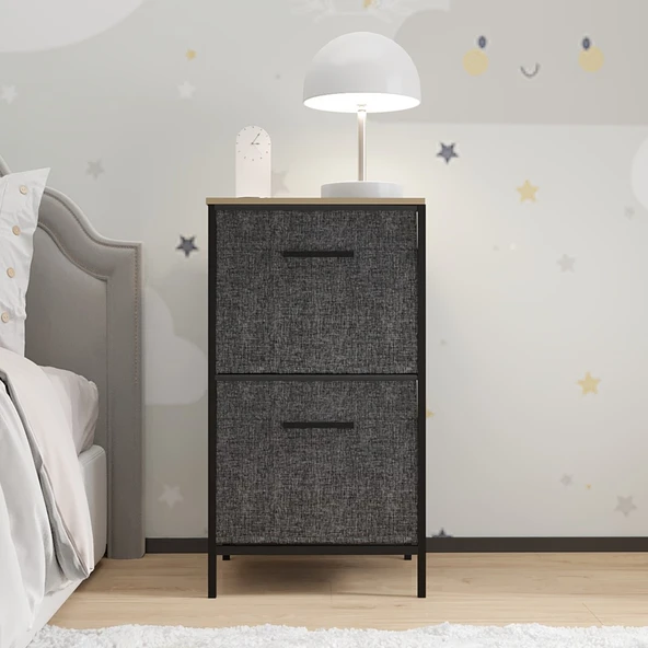 Çocuk 2 Çekmeceli Orta Boy Komodin Sehpa Füme 1608 - 2