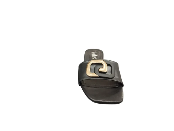 Ventes 01903Z Küt Burunlu Tokalı Kadın Kısa Kalın Topuklu Terlik - 7