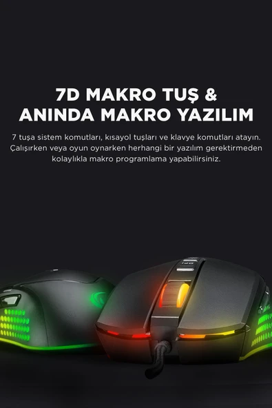 Smx-r43 X-grind Usb Siyah 6400 Dpi Rgb Led Efektli Gaming Oyuncu Mouse Modern Tasarım 826334 - 5