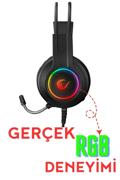 Rm-k92 X-stack Siyah Usb 7.1 Version Rgb Gaming Kulaklık Oyuncu Kulaklığı Mikrofonlu Kulaklık - 3