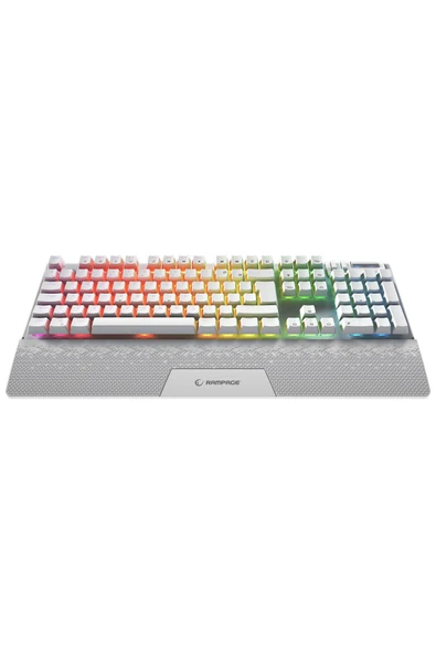 Carbon Beyaz Full Rgb Gaming Klavye Mekanik Klavye Oyuncu Klavye Bilek Destekli Red E-sport - Resim 4