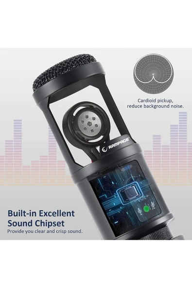 Ra-mp65 X-fuse 1.5m Usb Tripodlu Mikrofon Yayıncı Youtuber Profesyonel Mikrofon Gaming - Resim 4