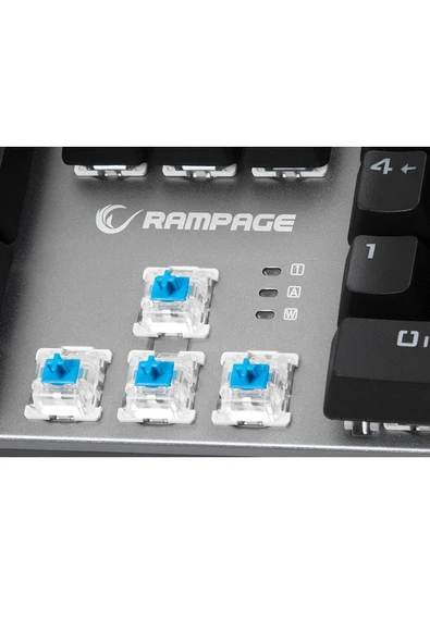 Kb-r28 Blade Plus Siyahgümüş Gökkuşağı Aydınlatmalı Türkçe Blue Switch Mekanik Klavye Gaming Klavye - Resim 5