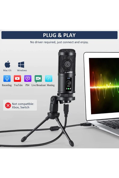 Ra-mp65 X-fuse 1.5m Usb Tripodlu Mikrofon Yayıncı Youtuber Profesyonel Mikrofon Gaming - Resim 3