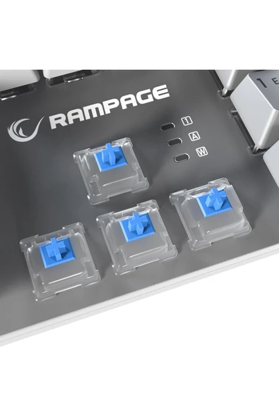KB-R28 BLADE PLUS GRİ-BEYAZ Gökkuşağ Türkçe Blue Switch Mekanik Klavye Oyuncu Gaming Klavye - 7