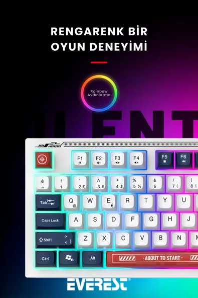 KB-98 Sessiz Rainbow Q Türkçe Klavye Membrane Oyuncu Klavyesi Gaming Klavye - 2
