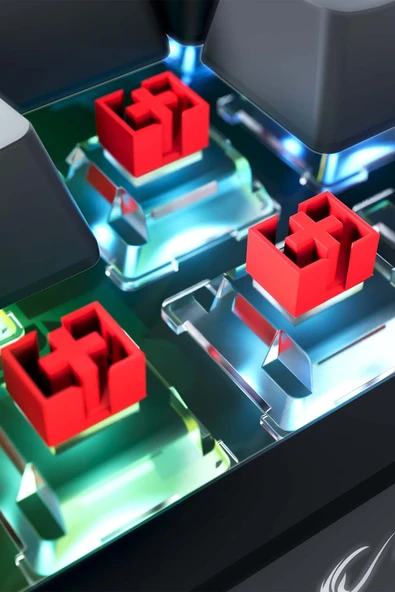 Yoru Tkl Pro Gri/Beyaz WİFİ+Bluetooth Klavye  Red Swich Q Mekanik Klavye Gaming Oyuncu Klavye - Resim 7