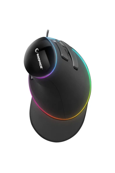 Smx-r618 Terrıfıc Siyah Ultra Rgb Efektli 4000dpi 6 Tuşlu Dikey Ergonomik Dikey Mouse - Resim 2
